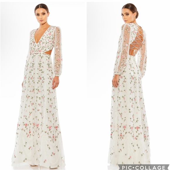 MAC DUGGAL Dresses & Skirts - NWT MAC DUGGAL 70159 White Floral long Gown Embellished BRIDAL FORMAL sz 6